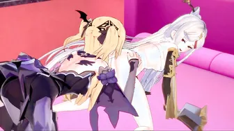 Genshin Impact Cartoon - Ningguang Gets Pounded by Fischl with a Fake-Cock Toy.