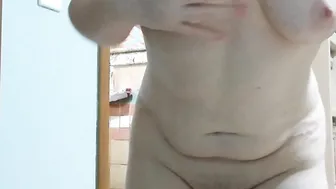 Coming out of the Toilet and taking off the Towel