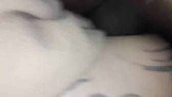 Blue Hair Tated PAWG taking bbcs from Side