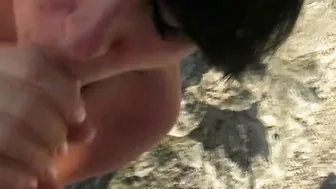 Stranger pulled his penis out into the beach