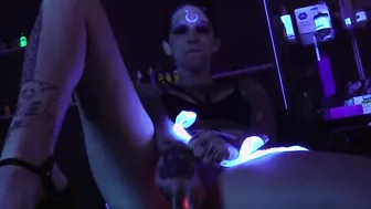 Sully Savage getting a new UV tattoo on her forehead