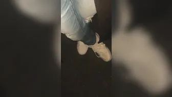 Point of view Desperate Wetting inside Jeans on my way Home