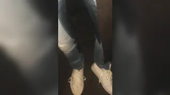 point of view Desperate Wetting inside Jeans on my way Home