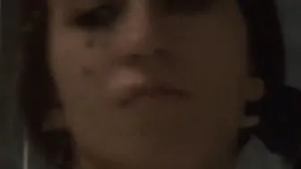Skinny eighteen masturbates using a wine glass