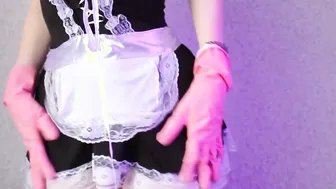 YOUR NEW MAID FOUND a WOMANS LINGERIE AND MASTURBATES INSIDE THEM CLOSE UP GLOVES BDSM BUSHY TWAT