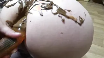 Juicy creamy PAWG shaking doggy style Older lesbians with fake-dick fucked anal