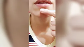 Quickie Fiance Plays with a Mouthful of Cum and Swallows