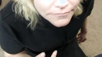 Amateur cougar Giving us Double Barrel Head before we Creampied her