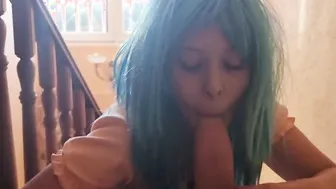 Fucking punk cunt with mouth blue hair