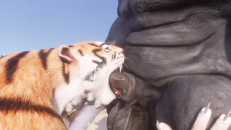 Wild Life / Furry Mating Rihno and Tiger