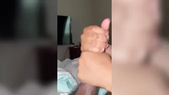 My Perfect Huge Cock gets Played with by Crazy Hot Bihh Gigantic Creampie