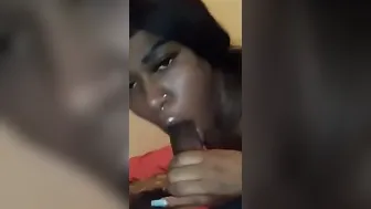 Sloppy Fellatio for Huge Ebony Cock