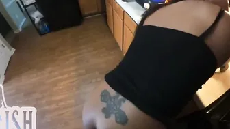 Fucking my Stepmom while she Cooking Dinner | Black Booty Cum Shot