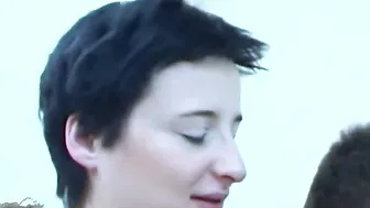Amateur bitch with gigantic natural jugs and short hair pounded