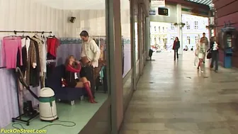Outdoors anal at the shopping mall