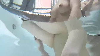 Two young Japanese girls bathing toghether2