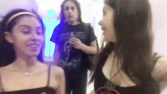 Double cum walk at the mall after a long double
