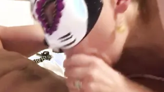 mom comes to got a Throat Trading and do Sloppy Dripping Head with her Spit ( got Messy on my