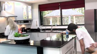 Little huge Stepfather fucks step daughter while stepmom cooked