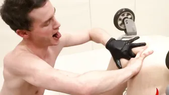 Teens roughly anal banged inside MMF threeway humiliation