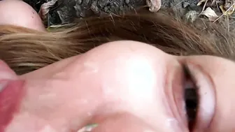 Fucking into the Forest with Facial and Cum Walk