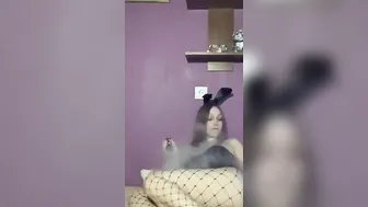 SashaSweet69 vape into a bunny suit and masturbate twat