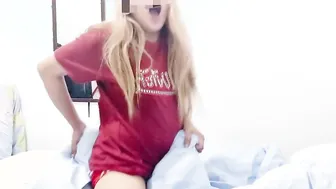 Humping on my Pillow after I Woke up my Granda almost Caught me - Cowgirl on Top