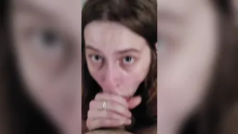 pov Deep Throat from Dark Haired