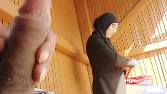 Shocked muslim at her bus stop someone saw them too