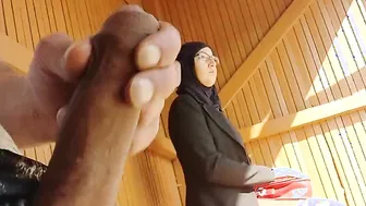 shocked muslim at her bus stop someone saw them too