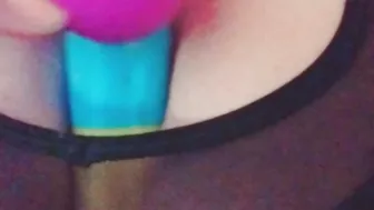 Rainbow porn video – Rainbow Toy for my Sportbra Fucked Bug Titties
