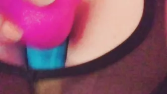 Rainbow Toy for my Sportbra Fucked Bug Titties