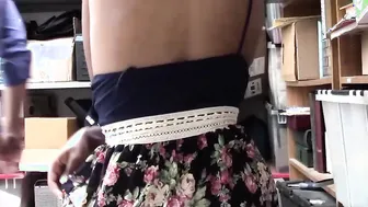 Strict Security Guard Punishes A Ebony Big Boobed Goddess For Stealing