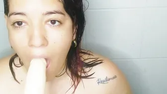 Let me Kneel and Suck your Cock inside my Shower