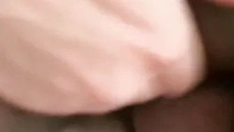 Soaking ebony wifey with my cum