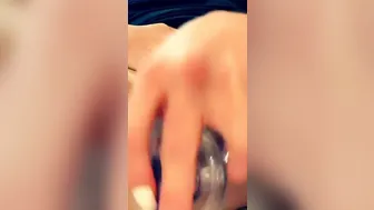 Beauty Nerdy mom Plays with her Dildos into her Favorite T-shirt. second Sex Toy was a Gift 