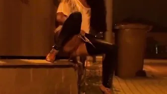 hot Euro Pees over the Pavement