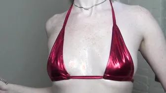 JOI Shiny Red Bikini Tease