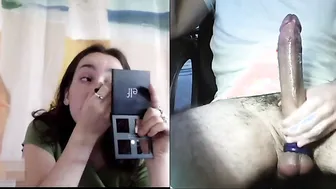 Girl Talk about how shes Repulsed by Penis and yet doesnt Stop Watching Man Jerk off