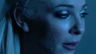 Blindfolded blonde throat banged
