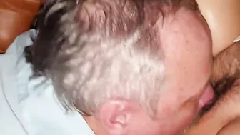Wifeys Panty clad Bushy Cunt eaten by Brett