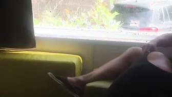 Ex-Wife giving risky bj into front of window into a