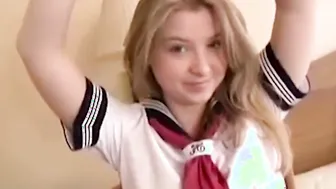 Real Life Animated beauty Uniformed Blonde Sunny Lane Tries Chinese Dick