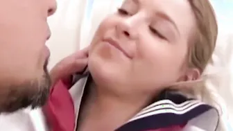 Real Life Animated beauty Uniformed Blonde Sunny Lane Tries Chinese Dick