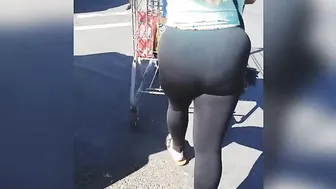 Watch through Pants at Store inside G-String BBW Hispanic Long Butt