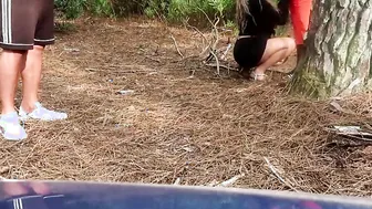 Real Amateur EX-WIFE gets a FACIAL of a STRANGER inside a OUTDOORS