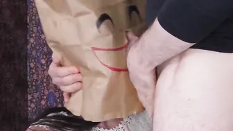 Bag headed submissive 18 year old blowing