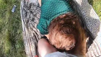 Risky Outdoors Sex near the Lake Finished with Cum on Gigantic Butt into the Underwear