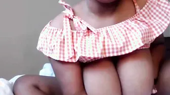 gigantic jugs inside glasses on web cam
