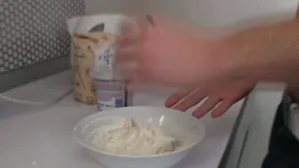 Fucking gigantic belly fat gf on the kitchen